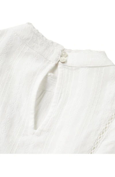 Shop Mango Ruffle Cotton Blouse In Off White