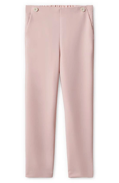 Shop Mango Button Detail Crop Pants In Pastel Pink
