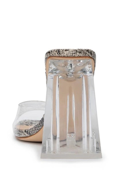 New York And Company Heather Snake Embossed Lucite Heel Sandal In Nude