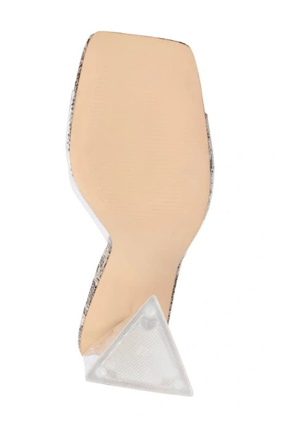 New York And Company Heather Snake Embossed Lucite Heel Sandal In Nude