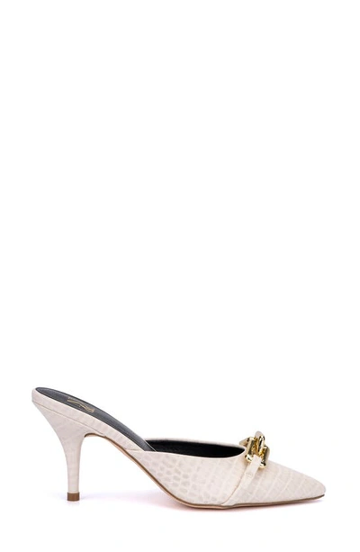 New York And Company Kyra Kitten Heel Mule In Bone