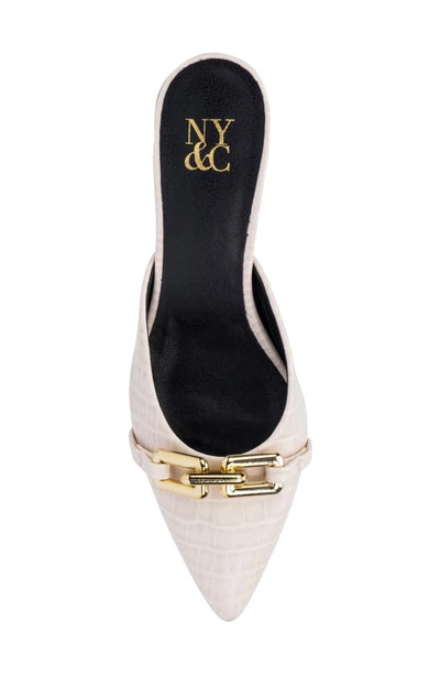 New York And Company Kyra Kitten Heel Mule In Bone