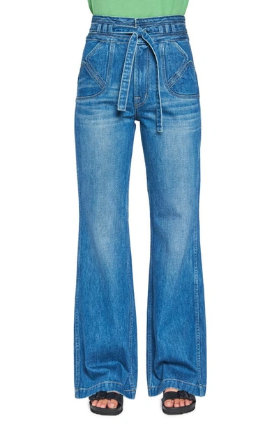 Noend Bella Fashion Seamed Pocket Wide Leg Jeans In Bend