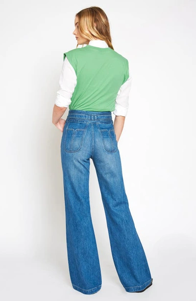Noend Bella Fashion Seamed Pocket Wide Leg Jeans In Bend