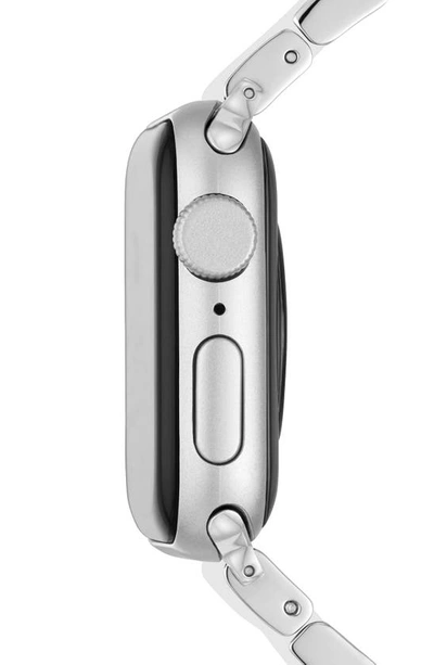 Michele Silicone 20mm Apple Watch® Watchband In Silver/white