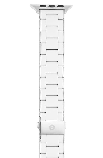 Michele Silicone 20mm Apple Watch® Watchband In Silver/white