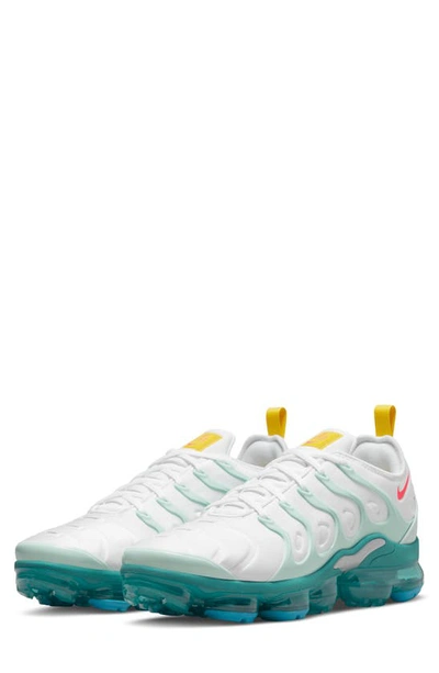 Nike Men's Air Vapormax Plus Running Sneakers From Finish Line In  White/siren Red/mint Foam/washed Teal/laser Blue/vivid Sulfur | ModeSens