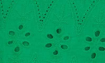 Cece Cotton Eyelet Shorts In Vivid Green