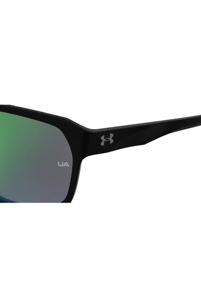 Shop Under Armour Dominate 62mm Oversize Rectangular Sunglasses In Black / Green