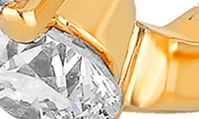 Shop Ef Collection Jumbo Diamond Mini Huggie Hoop Earrings In 14k Yellow Gold