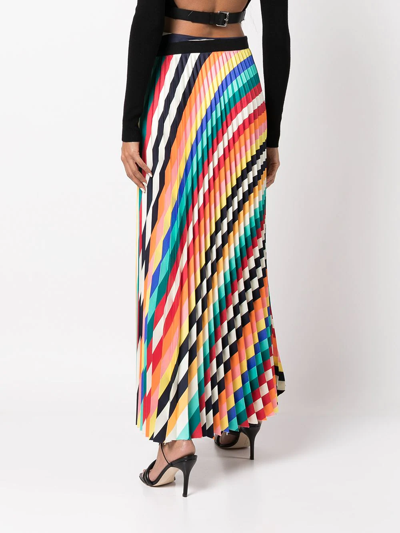 Shop Monse Stripe-print Pleated Skirt In Multicolour