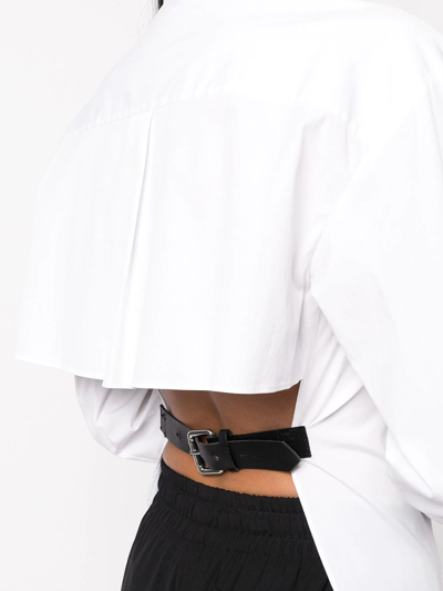 Shop Monse Buckle-fastened Cotton Shirt In White