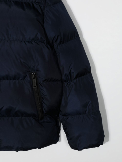 Dsquared2 Rear-logo Hooded Puffer Jacket In Blue