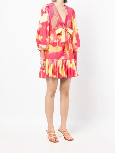 Shop Rebecca Vallance Toretta Kaftan Ruffle-trim Dress In Red