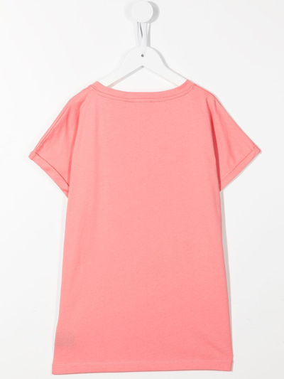 Balmain Logo-print Cotton T-shirt In Pink
