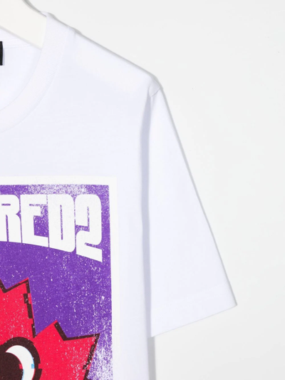 Shop Dsquared2 Graphic-print Cotton T-shirt In White