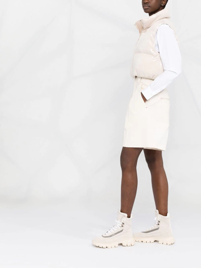 Brunello Cucinelli Dazzling Paillete Crop Down Vest In White