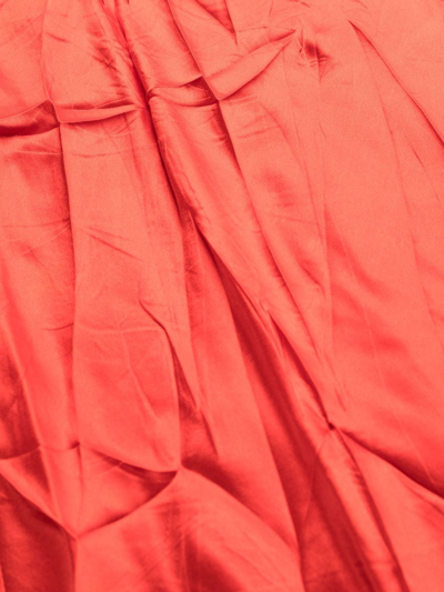 Shop Balenciaga Crinkled Silk Slip Dress In Red