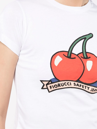 Shop Fiorucci Cherry-motif Cotton T-shirt In White