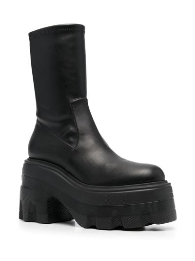 Shop Casadei Pull-on Platform Boots In Black