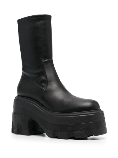 Casadei Pull-on Platform Boots In Black