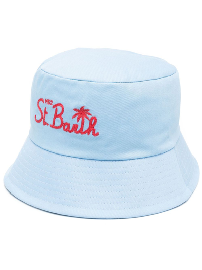 Mc2 Saint Barth Embroidred-logo Bucket Hat In Blue