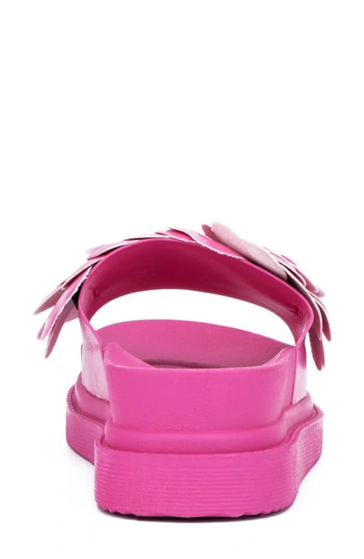 New York And Company Camilia Flower Strap Platform Slide Sandal In Pink