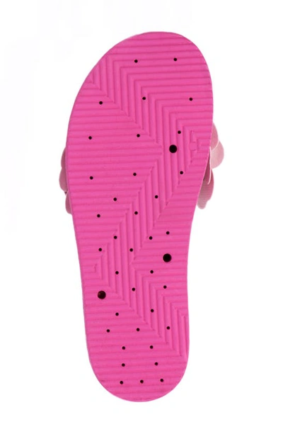 New York And Company Camilia Flower Strap Platform Slide Sandal In Pink