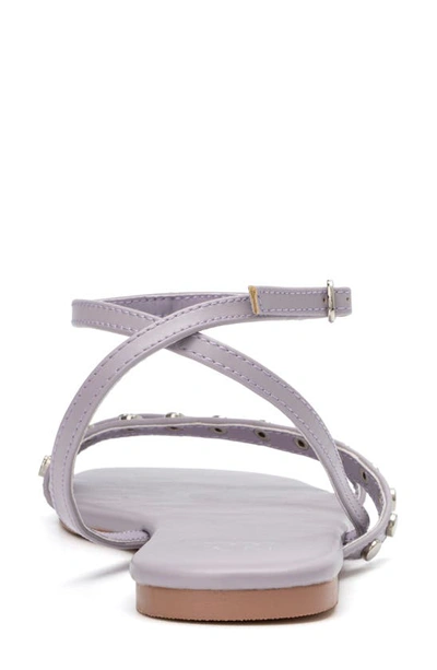 New York And Company Farra Studded Ankle Strap Sandal In Lavender