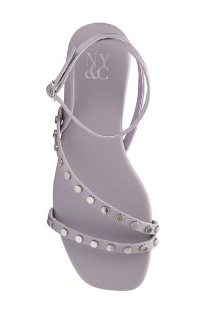 New York And Company Farra Studded Ankle Strap Sandal In Lavender