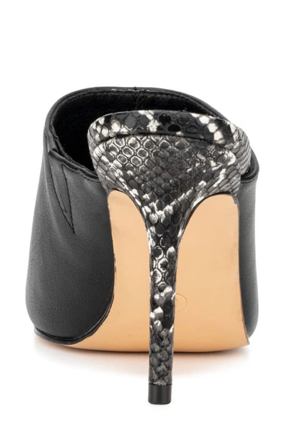 New York And Company Carlette Snake Embossed Heeled Mule In Black