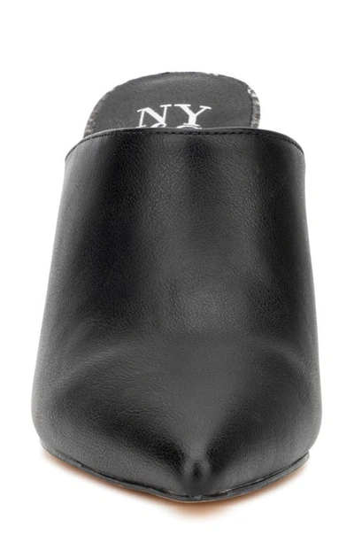 New York And Company Carlette Snake Embossed Heeled Mule In Black