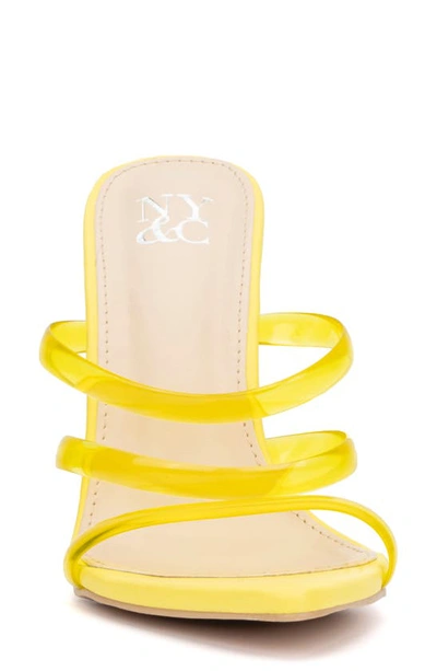 New York And Company Biana Clear Strappy Heeled Sandal In Yellow