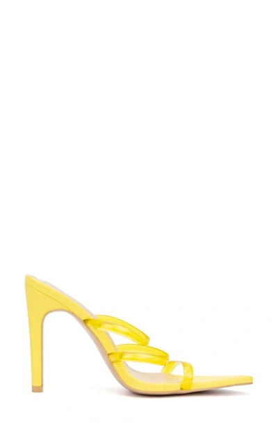New York And Company Biana Clear Strappy Heeled Sandal In Yellow