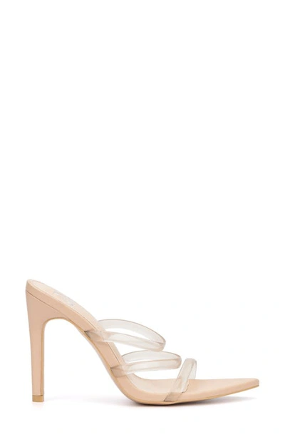 New York And Company Biana Clear Strappy Heeled Sandal In Nude