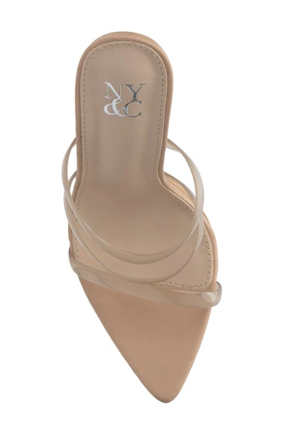 New York And Company Biana Clear Strappy Heeled Sandal In Nude