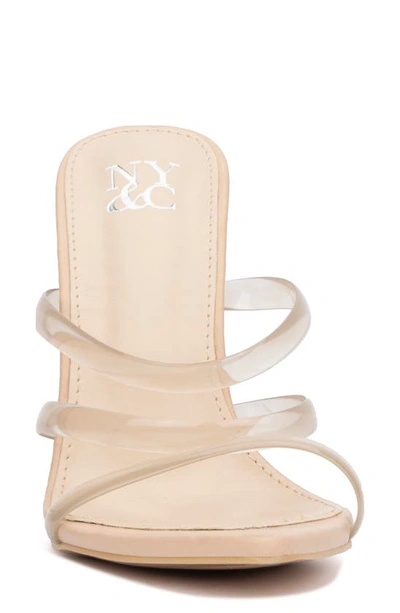 New York And Company Biana Clear Strappy Heeled Sandal In Nude