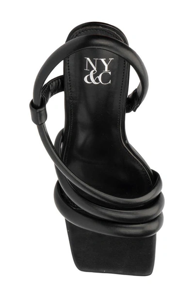 New York And Company Albina Asymmetrical Heeed Sandal In Black