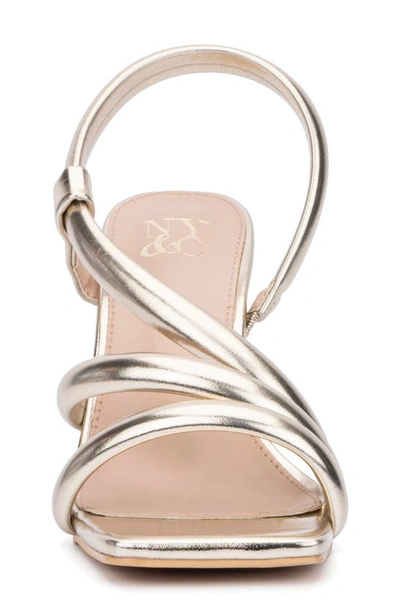 New York And Company Albina Asymmetrical Heeed Sandal In Gold