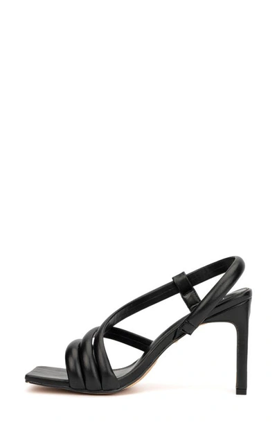 New York And Company Albina Asymmetrical Heeed Sandal In Black