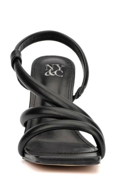 New York And Company Albina Asymmetrical Heeed Sandal In Black