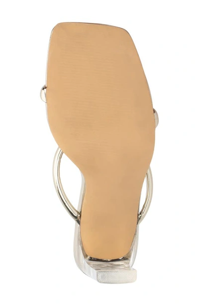 New York And Company Holly Faux Leather Lucite Heel Sandal In Gold