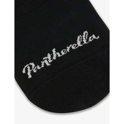 Shop Pantherella Men's Black Logo Cotton-blend Invisible Socks