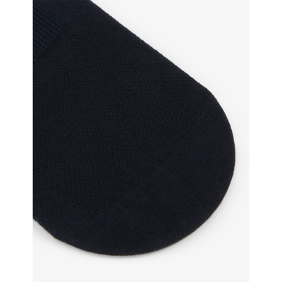 Pantherella Logo Cotton-blend Invisible Socks In Navy
