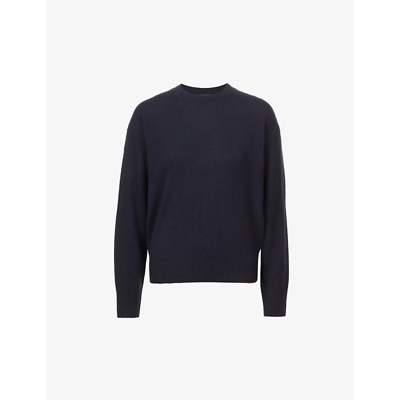 Shop Theory Easy Round-neck Cashmere Jumper In Deep Navy