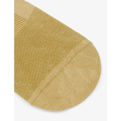 Pantherella Classic Cotton-blend Invisible Socks In Khaki