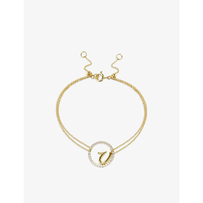 Shop The Alkemistry Women's 18ct Yellow Gold Love Letter Initial 18ct Yellow-gold And 0.15ct Brilliant-cu