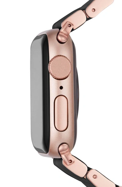 Shop Michele Silicone 20mm Apple Watch® Bracelet Watchband In Black/pink Gold