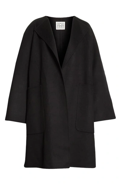Shop Totême Doublé Wool Cape Coat In Black