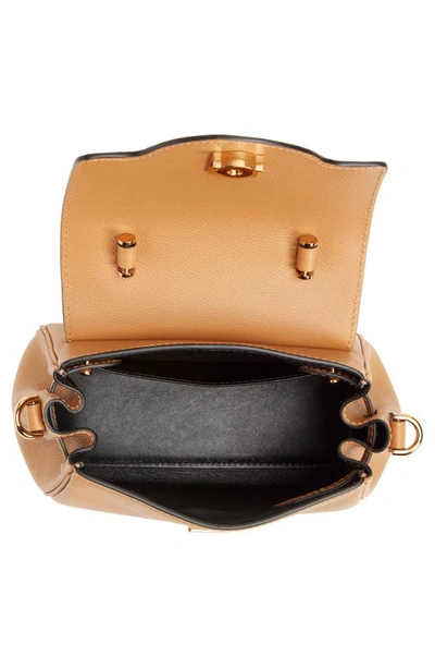 Shop Versace Small La Medusa Handbag In Tawny Brown- Gold
